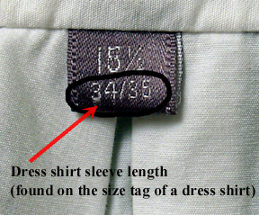 Dress Shirt Fitting Chart