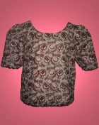  Women's Kimona blouse Burgundy Macrame Lace 100546 Burgundy 