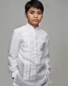  Boys' Barong White Textured Organza 100876 White 