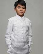  Boys' Barong White Textured Organza 100877 White 