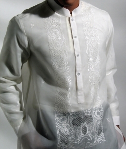  Men's Barong Cream Jusi fabric 100807 Cream 
