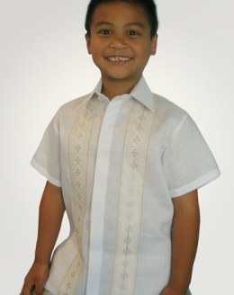  Boys' Barong White Ramie Linen blend 100236 White 