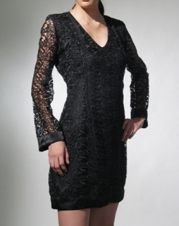  Women's Dress Black Macrame Lace 100468 Black 