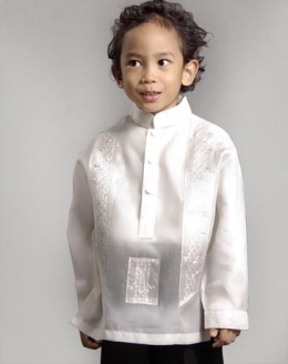  Boys' Barong Cream Jusi fabric 100676 Cream 